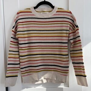 REI Women’s Organic Cotton Wallace Lake Sweater Multi-Color Stripes Size XS